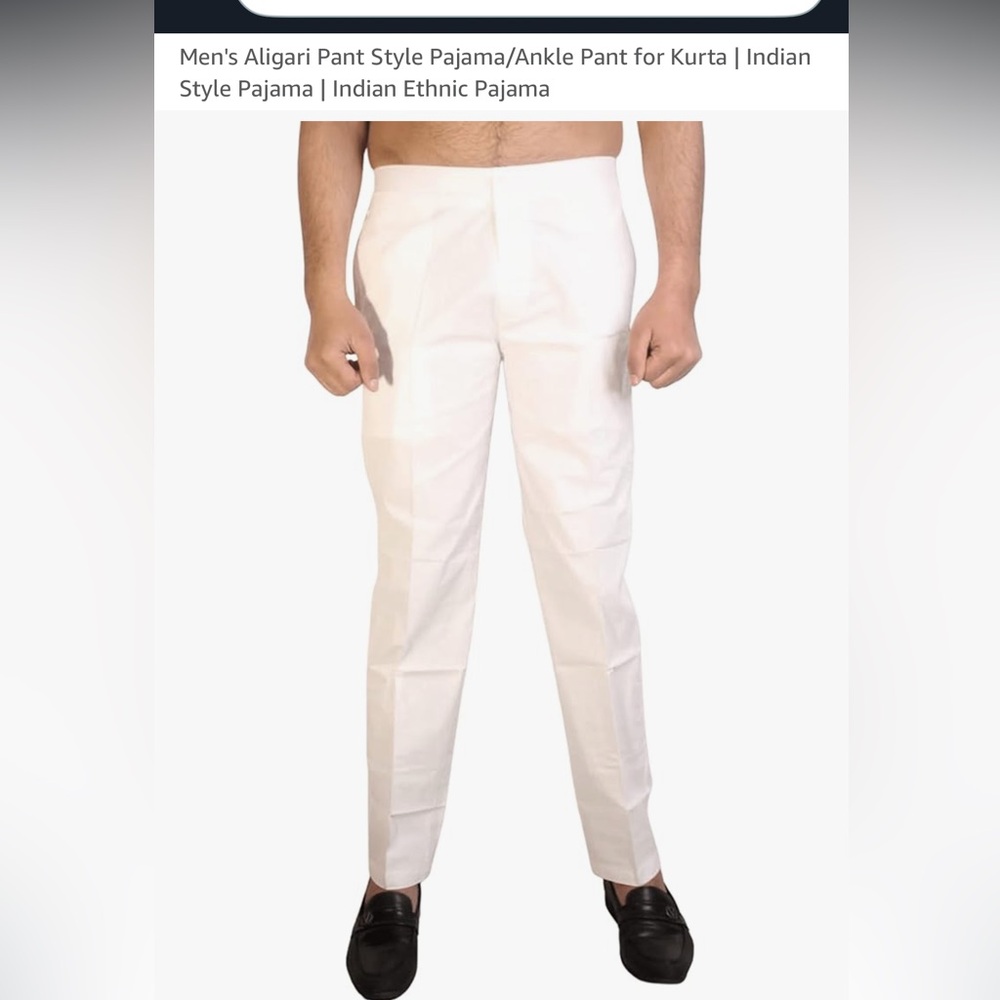Men's White Kurta Pants
